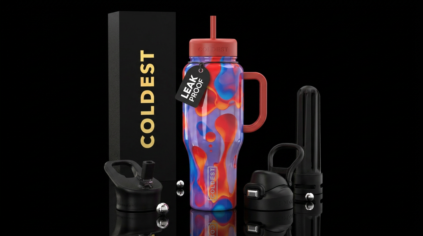 Lava lamp vibes water bottle design