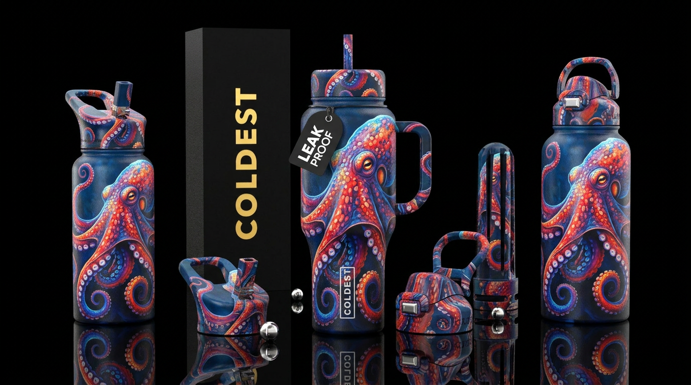 Octopus water bottle design