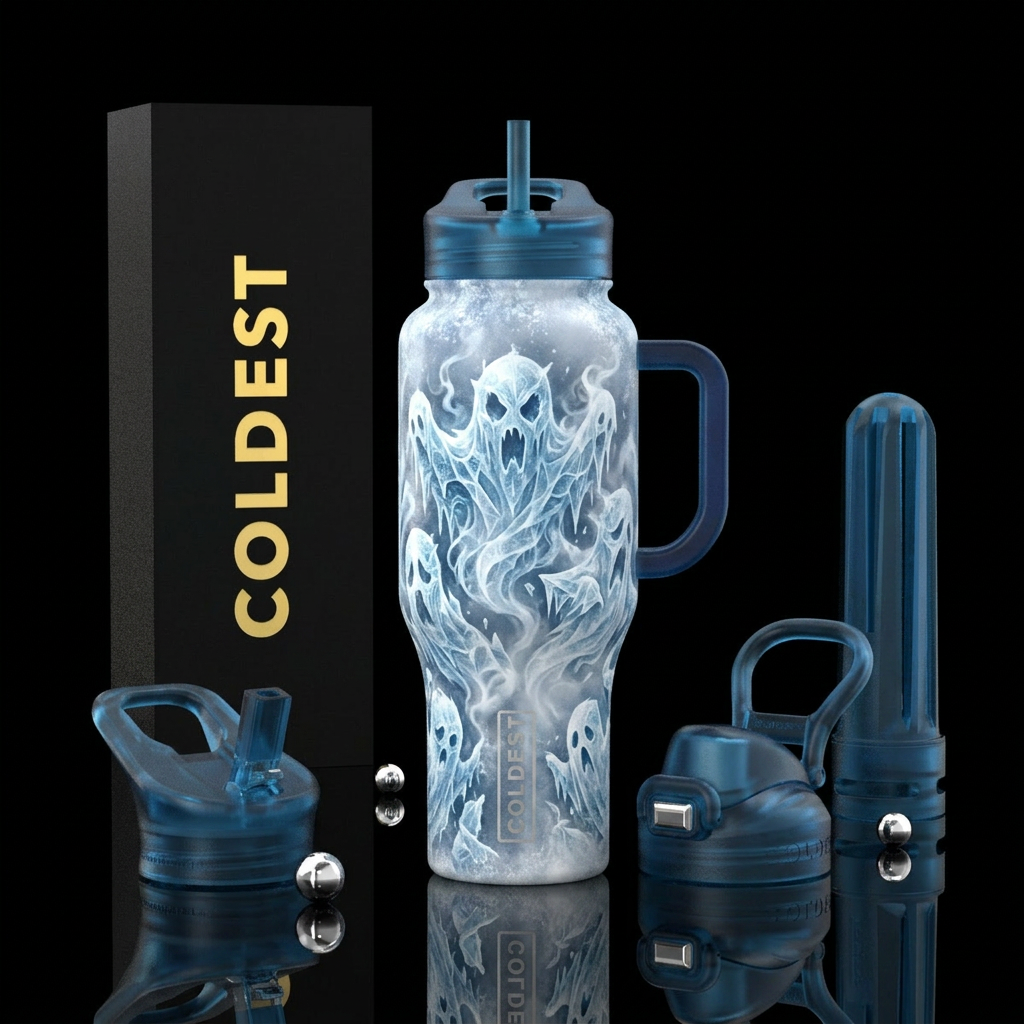 Snow Ghost water bottle design