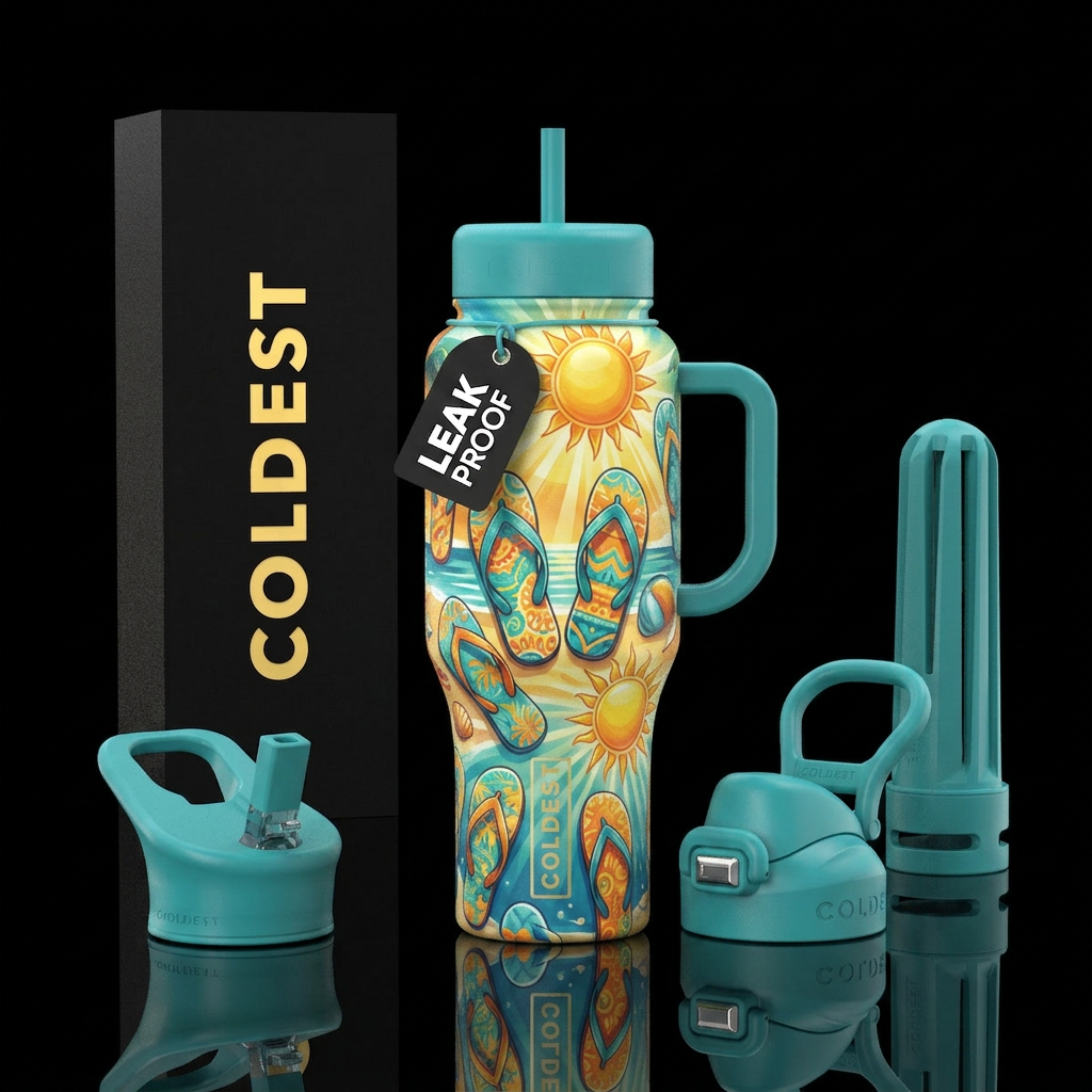 Flip-Flops and Sunshine water bottle design
