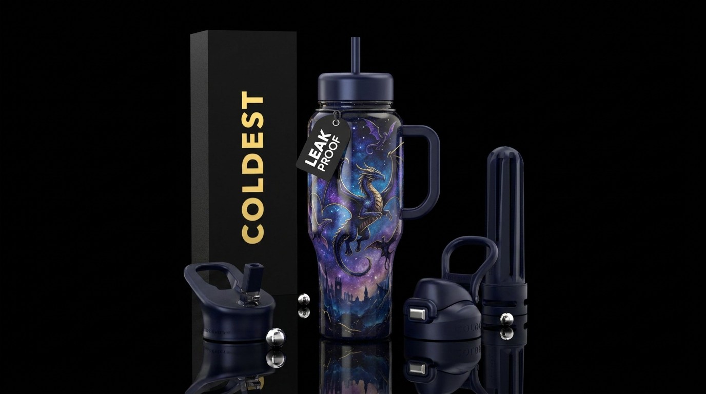 Midnight Dragon Flight water bottle design
