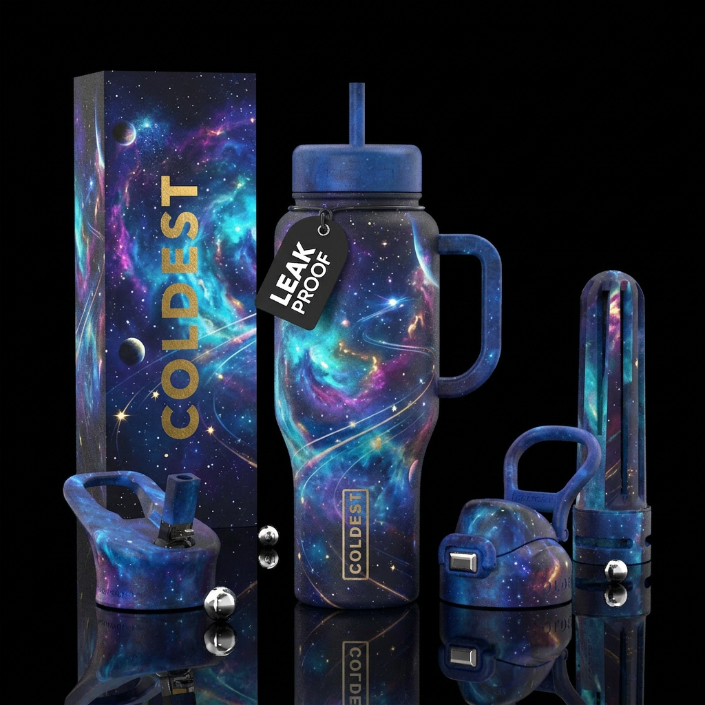 Galactic Highway water bottle design