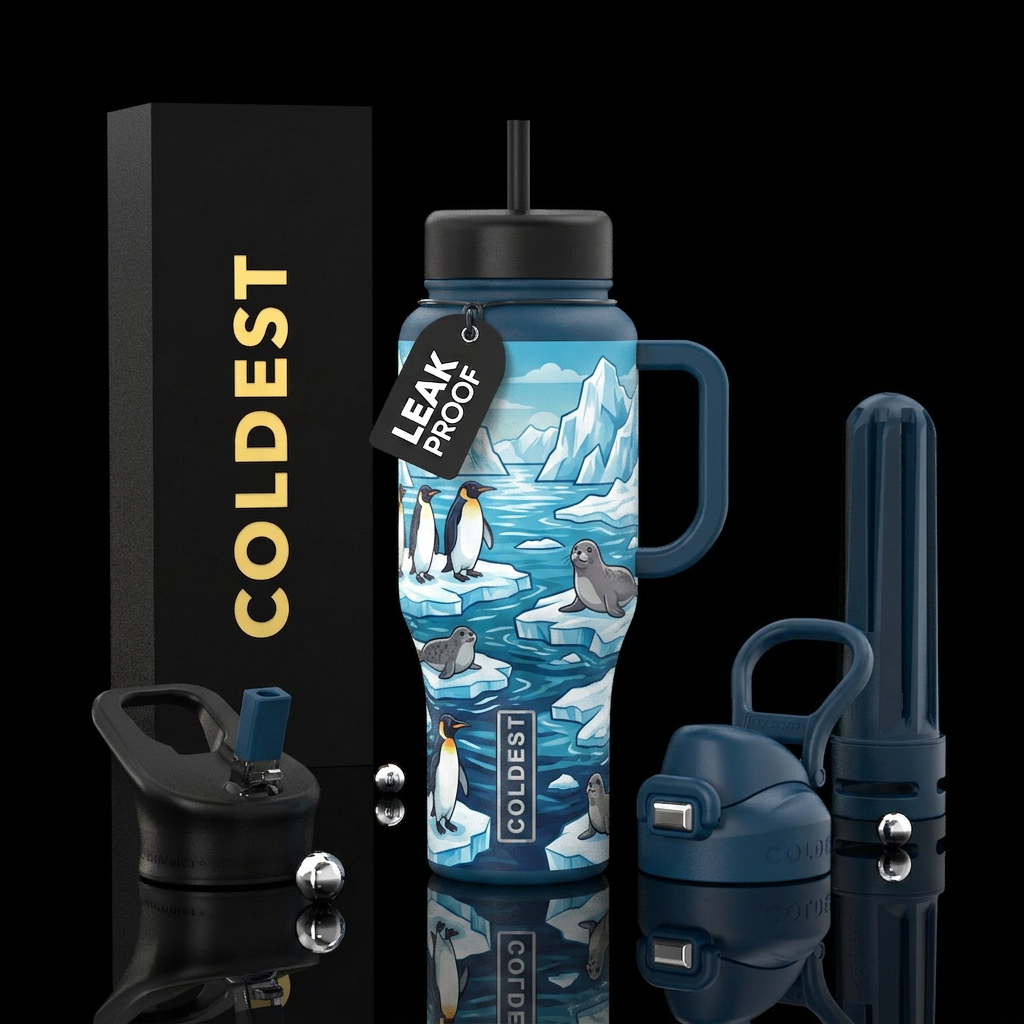 Penguins & Polar Seas     * Penguins, seals, and i... water bottle design