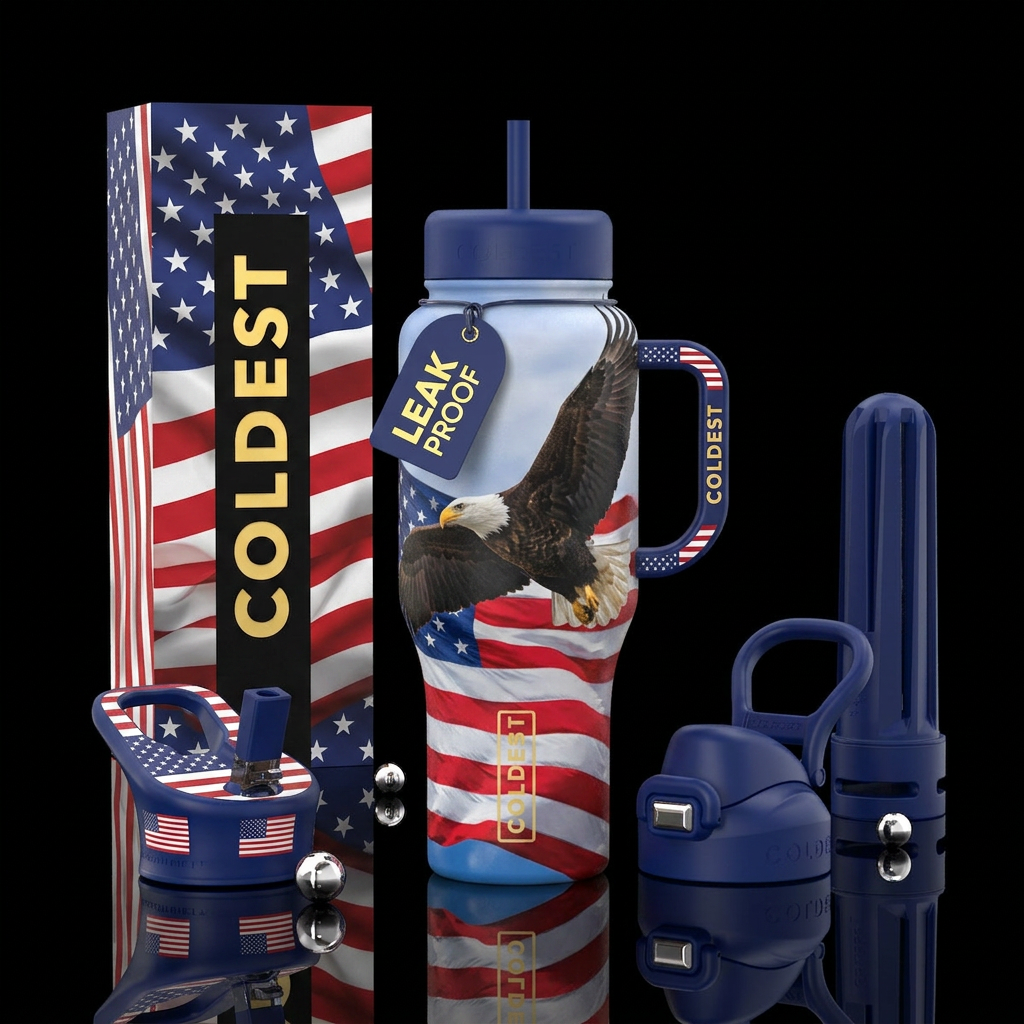 Fourth of July Celebration     American Bald Eagle... water bottle design