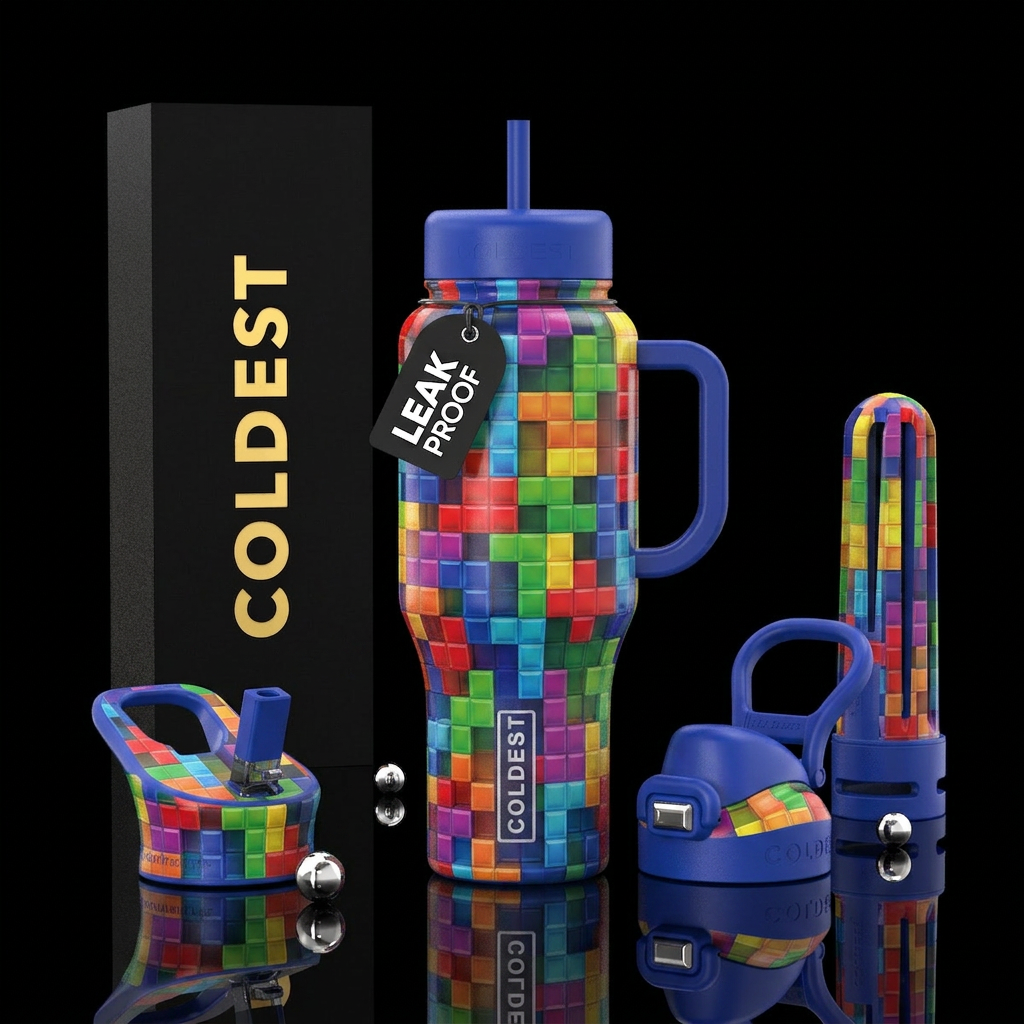 Tetris water bottle design