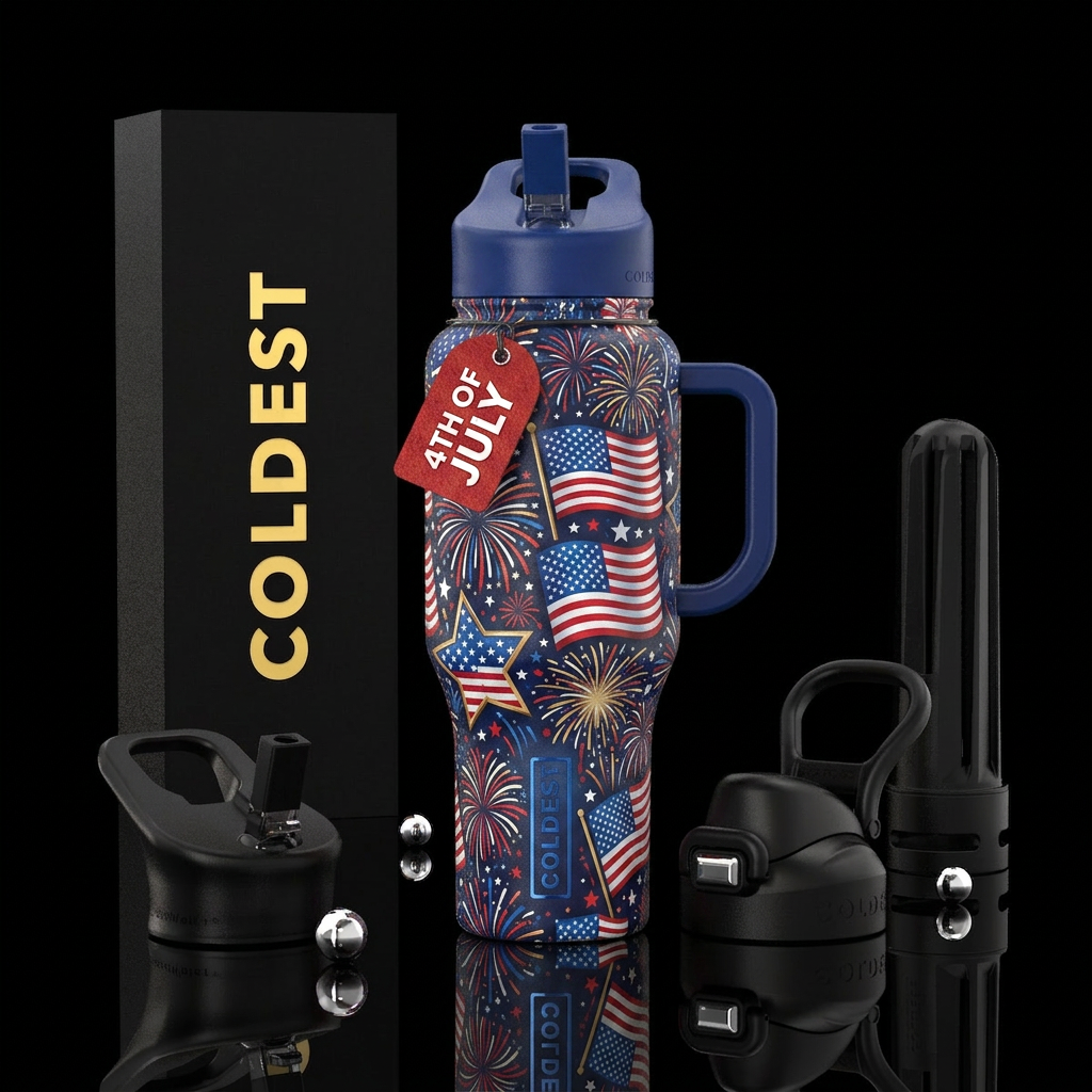 4th of July celebration water bottle design