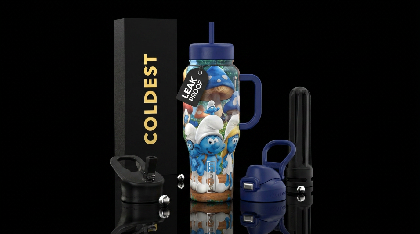 The Smurfs water bottle design