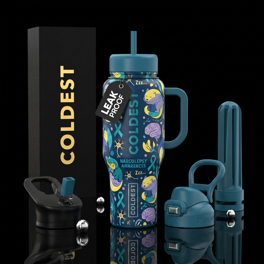 Narcolepsy sleep awareness water bottle design