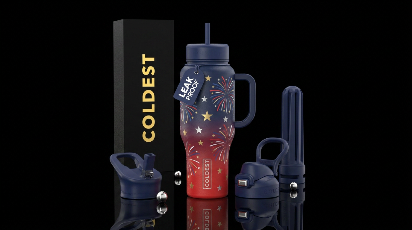 4th of July celebration water bottle design
