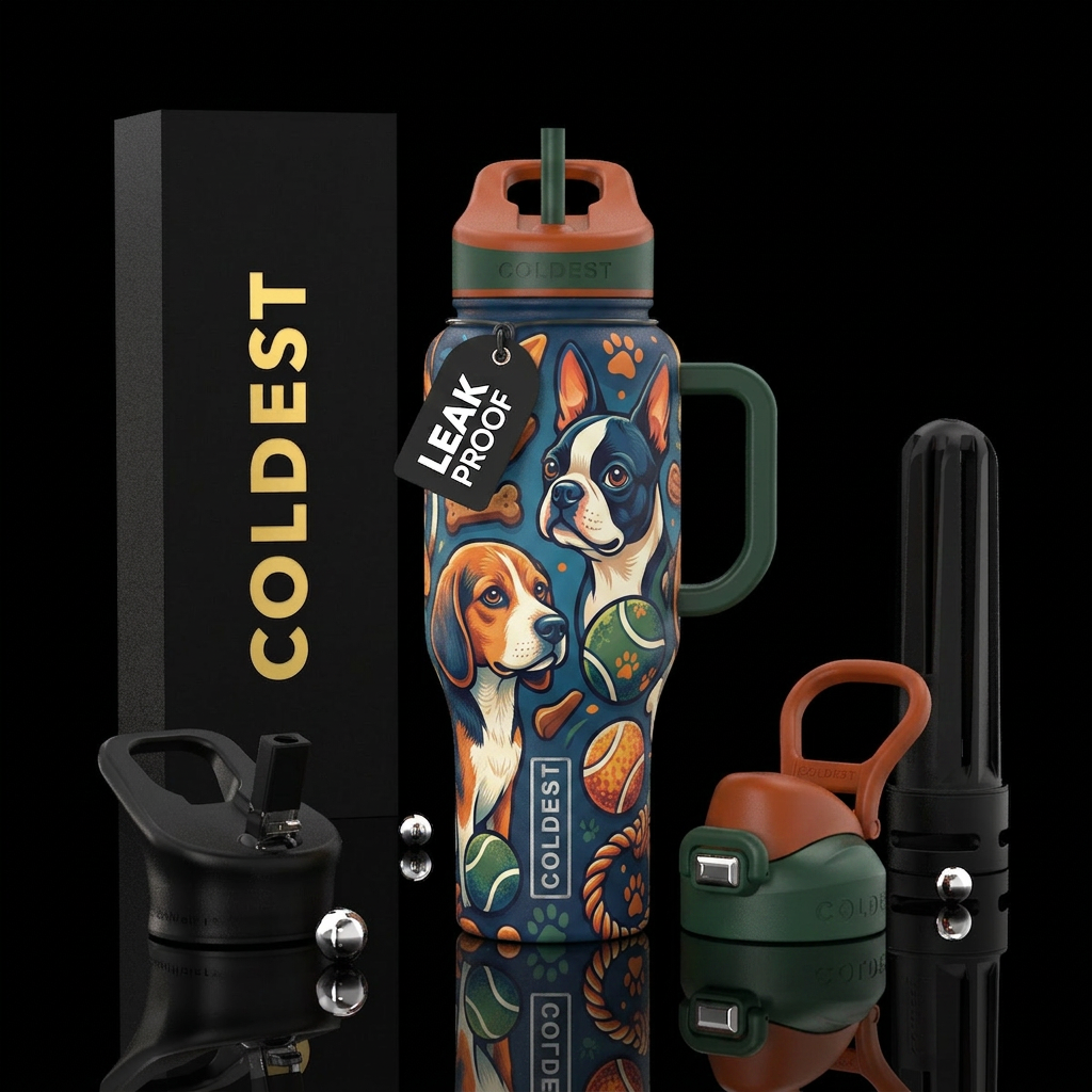Boston terrier beagle mix dog water bottle design