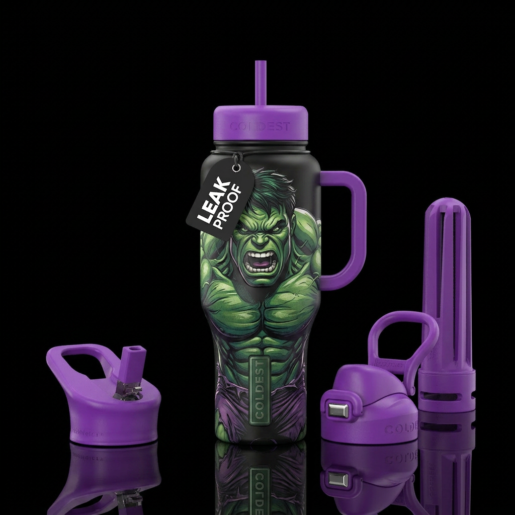 Incredible Hulk make big fit the cup show the face... water bottle design
