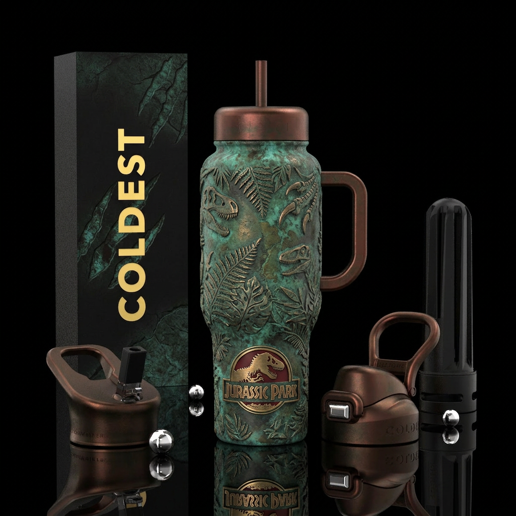 Jurassic Park water bottle design