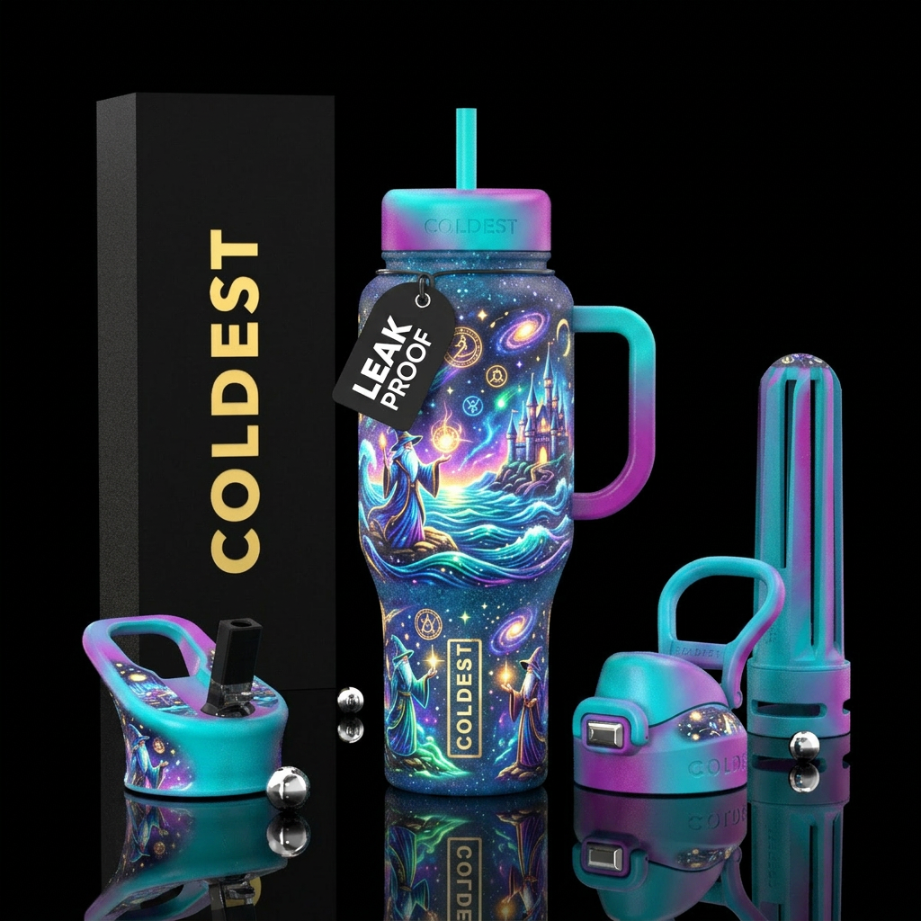 glowie, wizard, ocean water bottle design