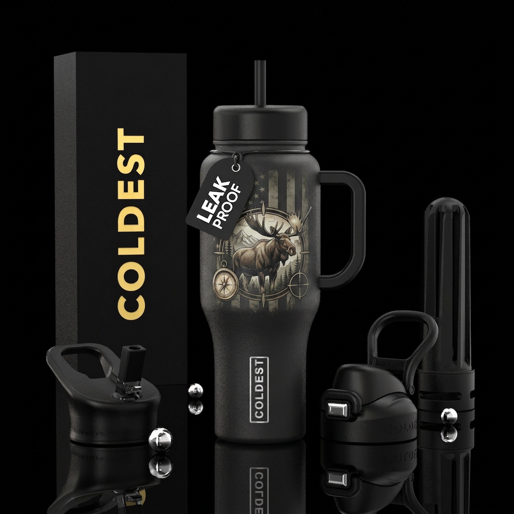 Moose Hunter water bottle design