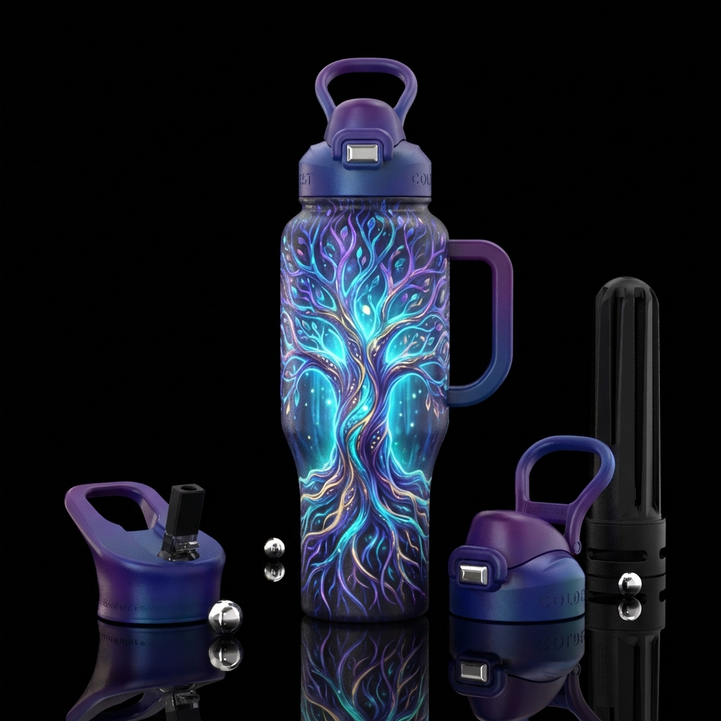 Tree of souls water bottle design
