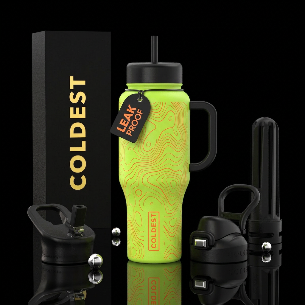 Topical orange water bottle design