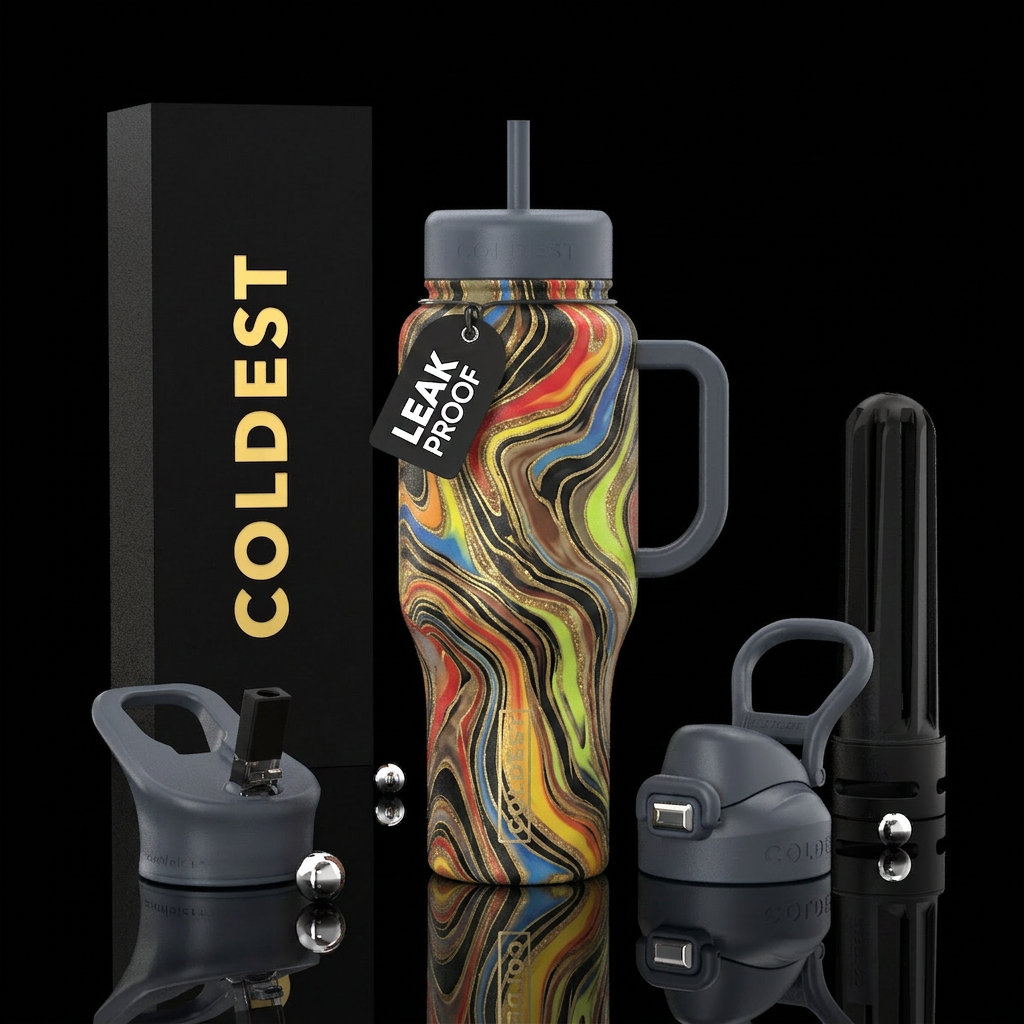Golden river water bottle design