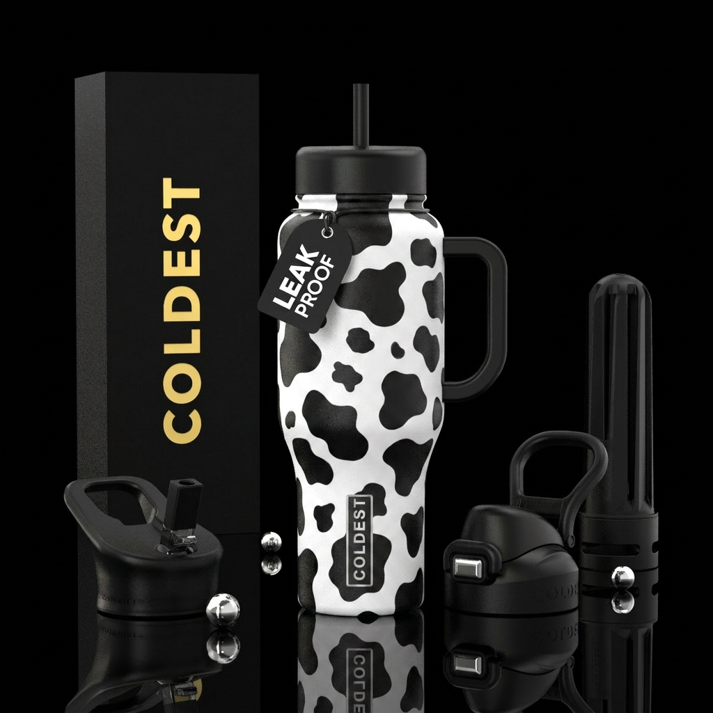 Cow life water bottle design