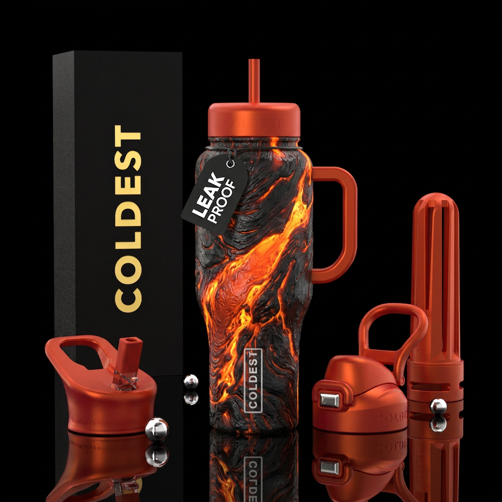 Lava water bottle design