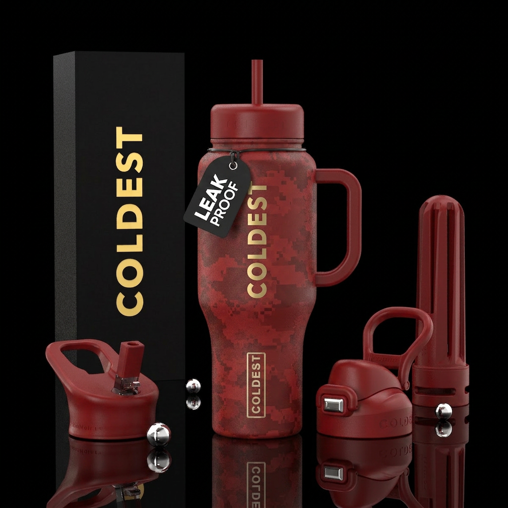 Blood red water bottle design