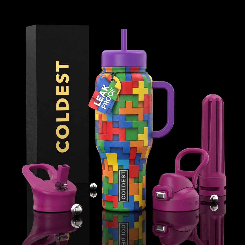 Blocks water bottle design