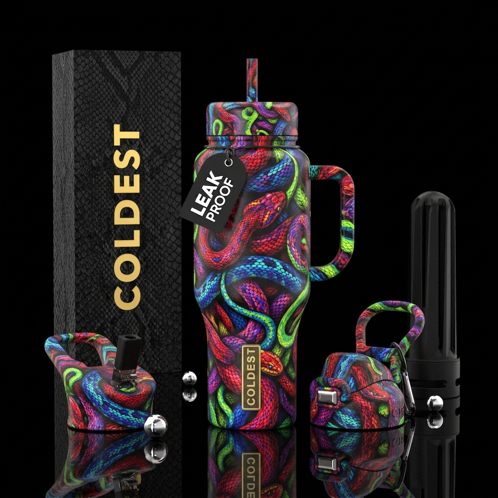Snakes water bottle design