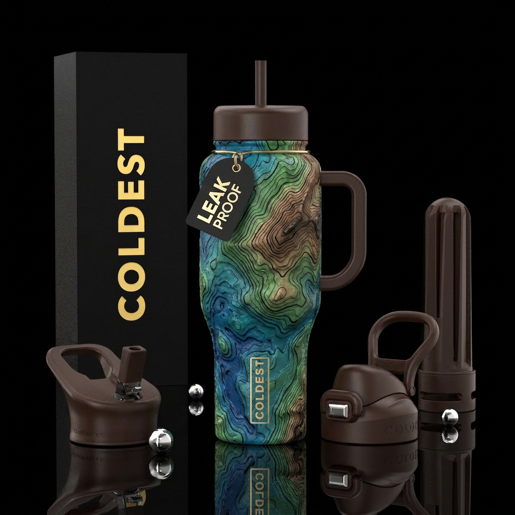 Topical 3D water bottle design