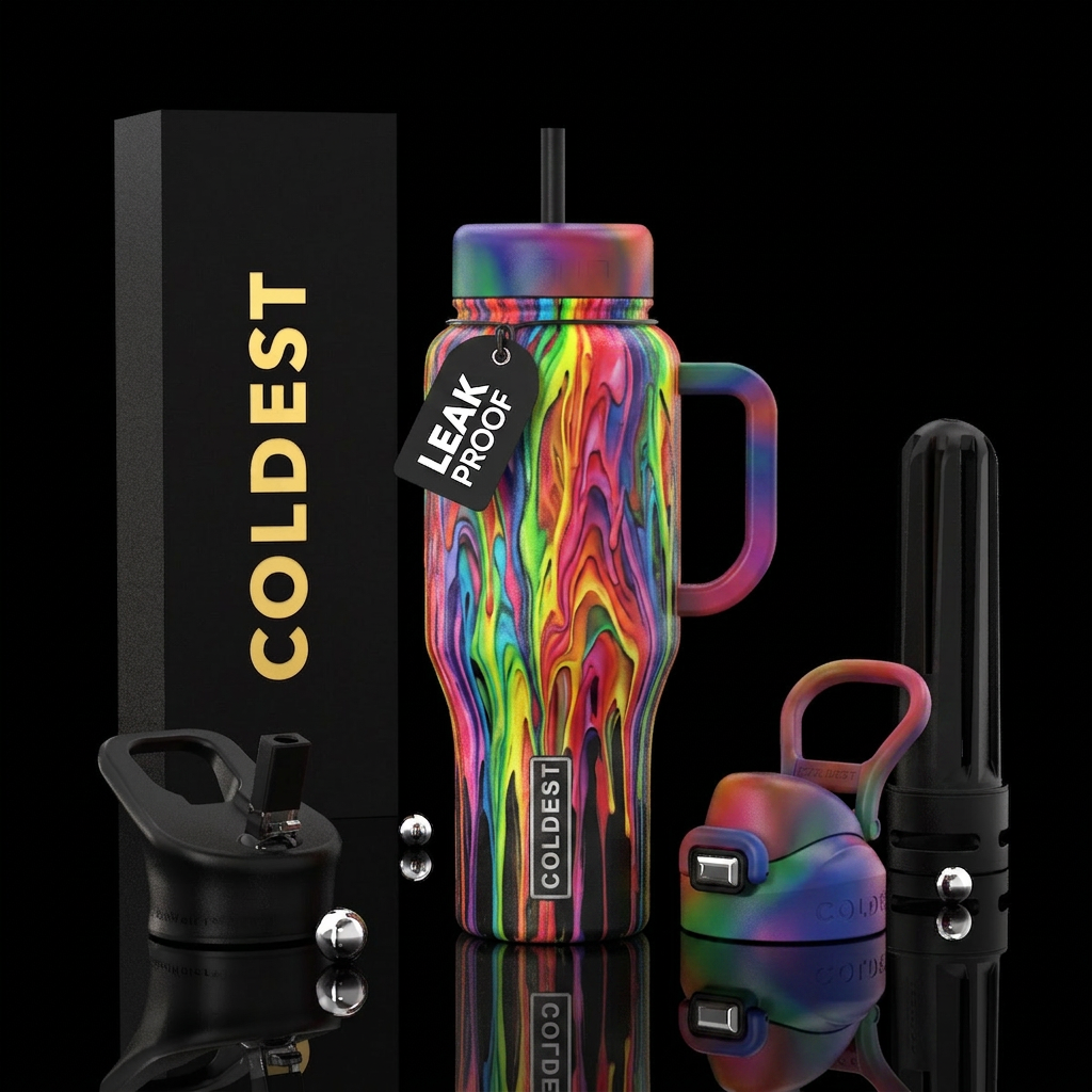 Melting paint water bottle design