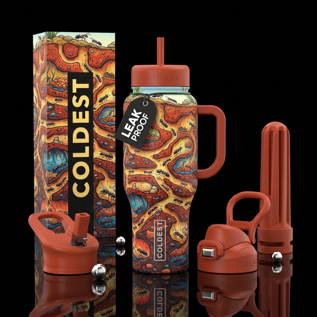 Ants water bottle design