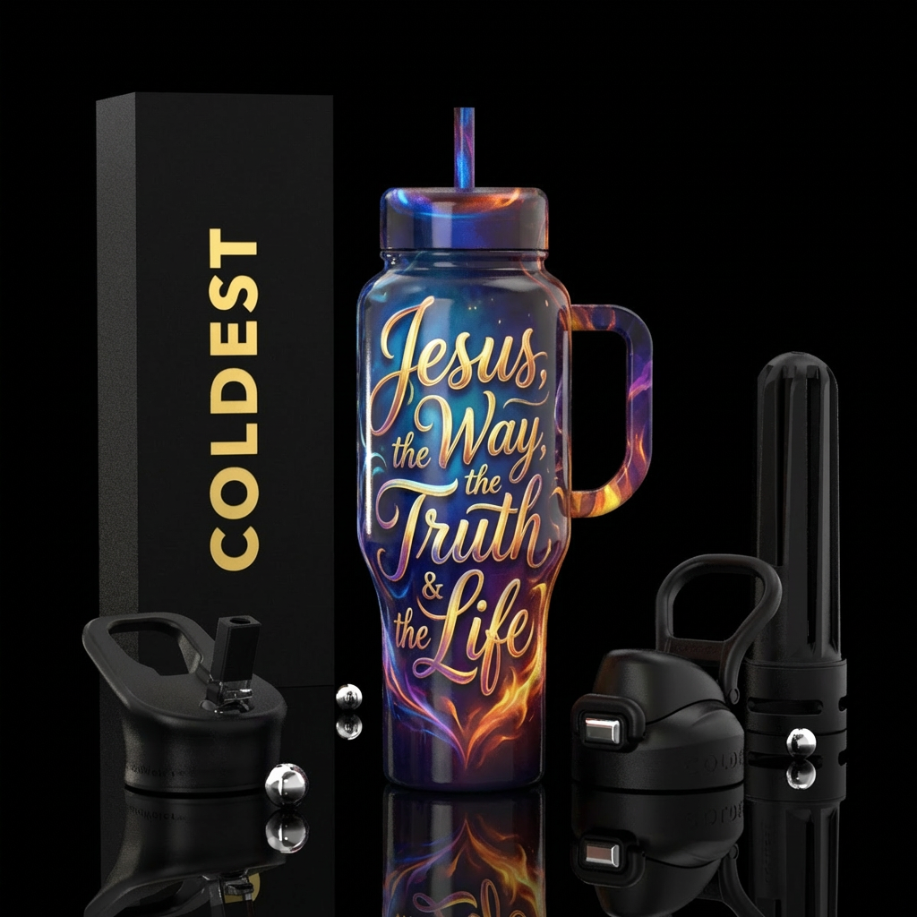 Jesus, the Way, the Truth & the Life water bottle design