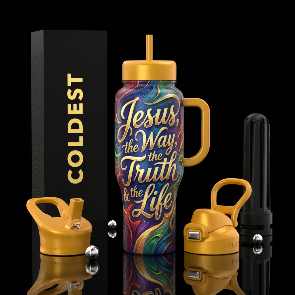Jesus, the Way, the Truth & the Life water bottle design