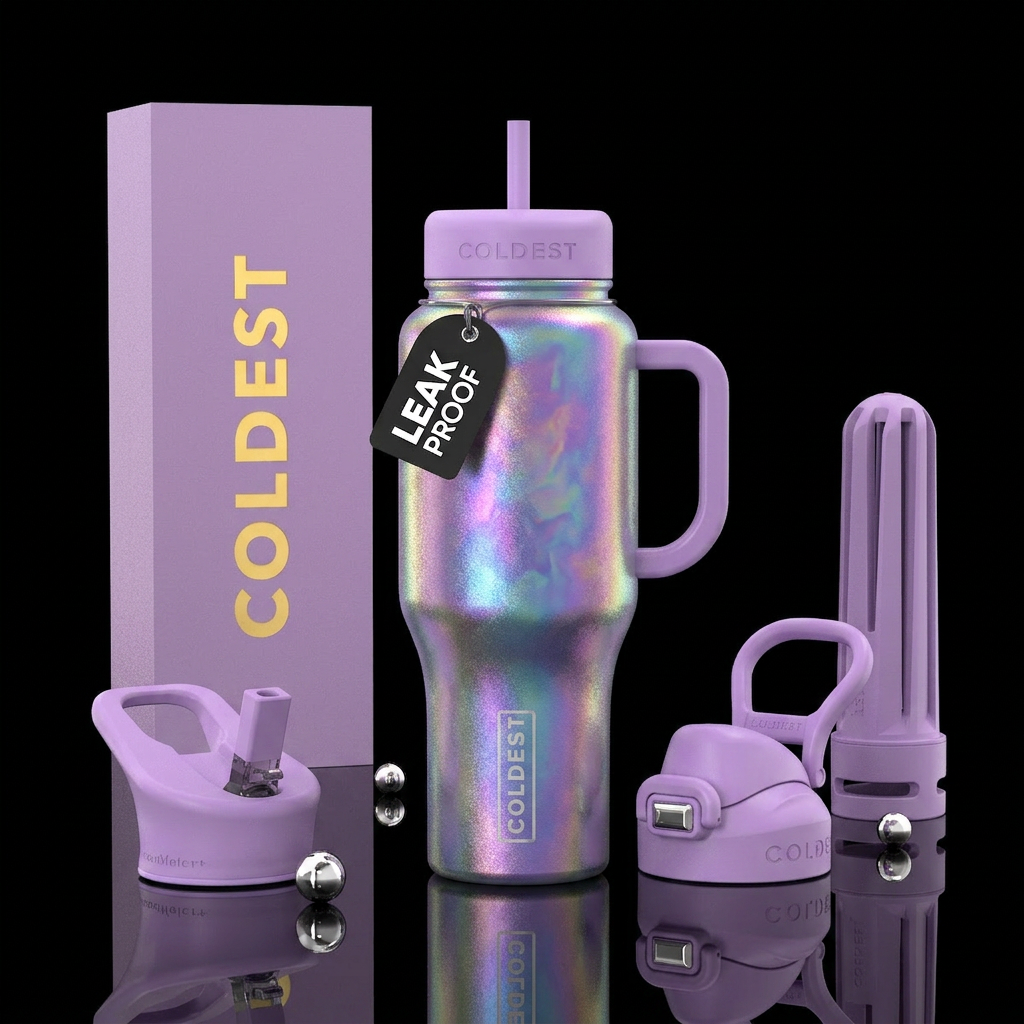 Monet Lilac Iris irredecsent water bottle design