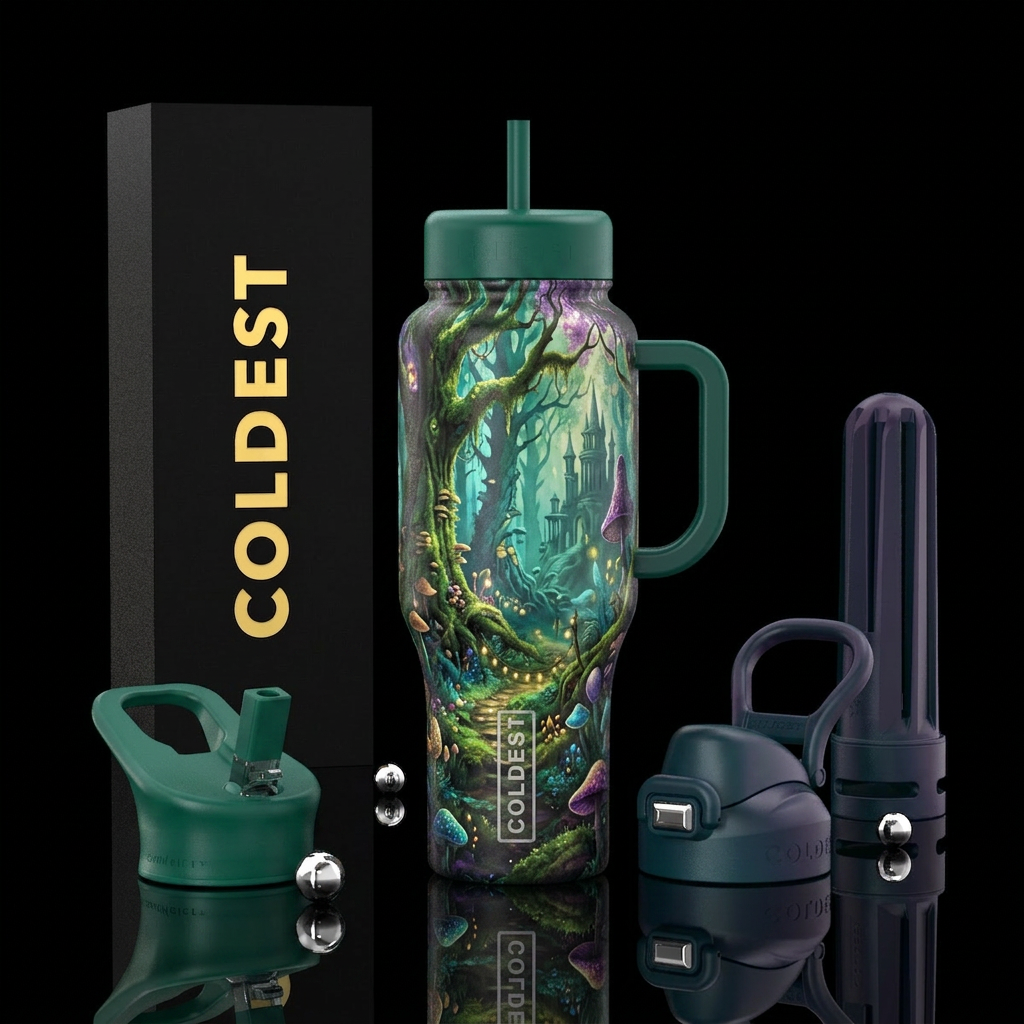 enchanted forest water bottle design
