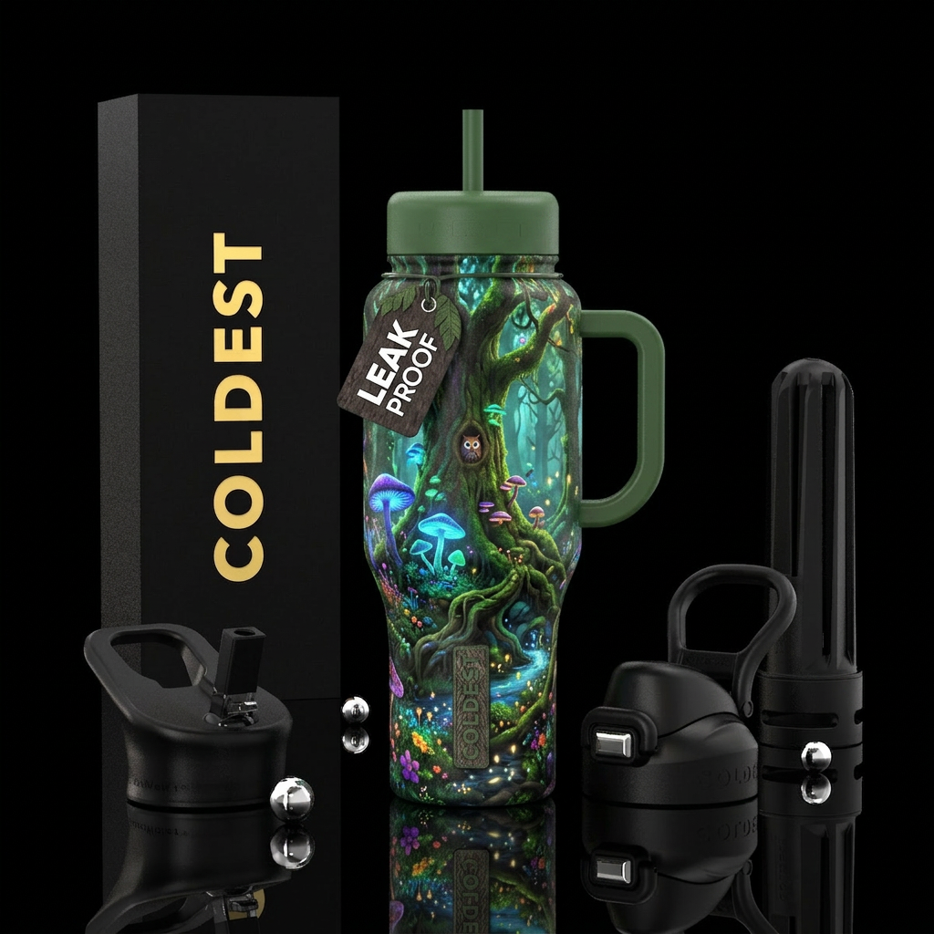 enchanted forest water bottle design