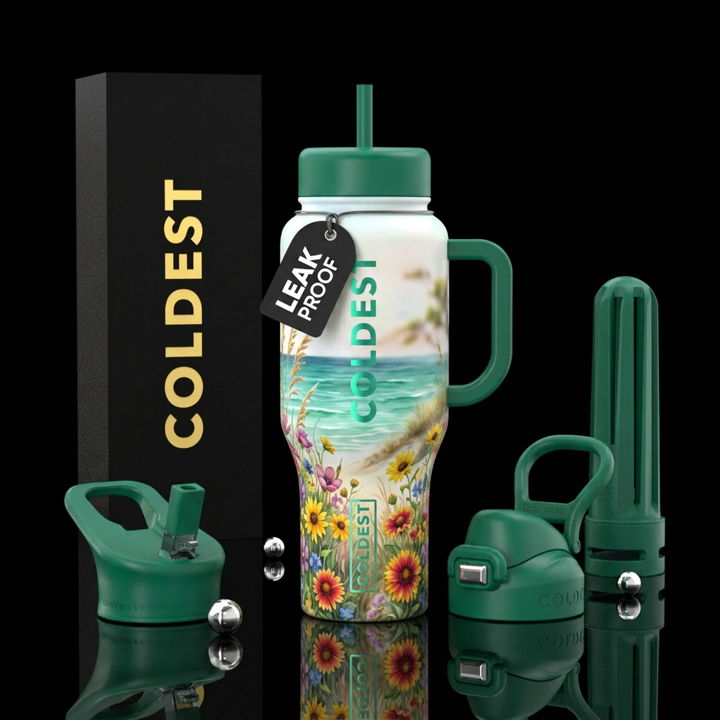 Florida wildflowers by the emerald coast water bottle design