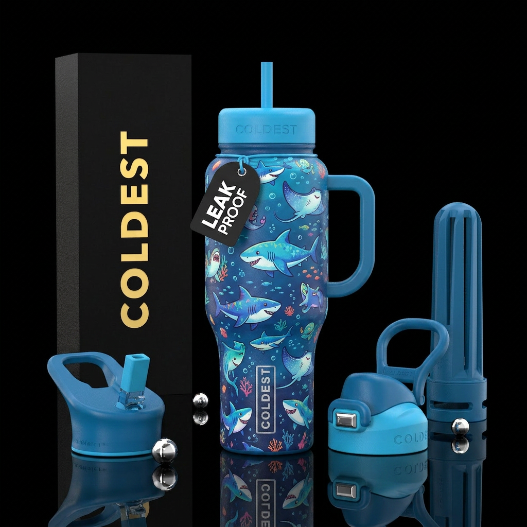 Sharks water bottle design