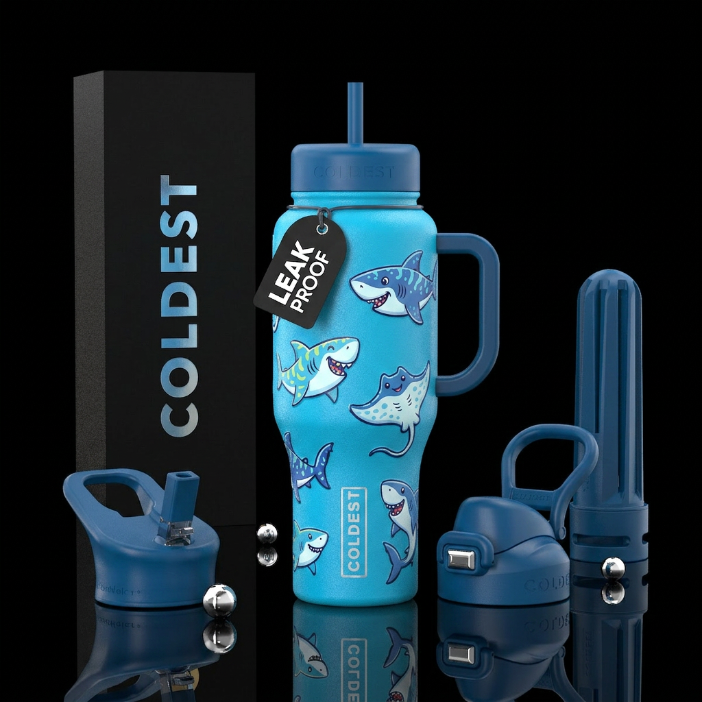 Ocean friends water bottle design