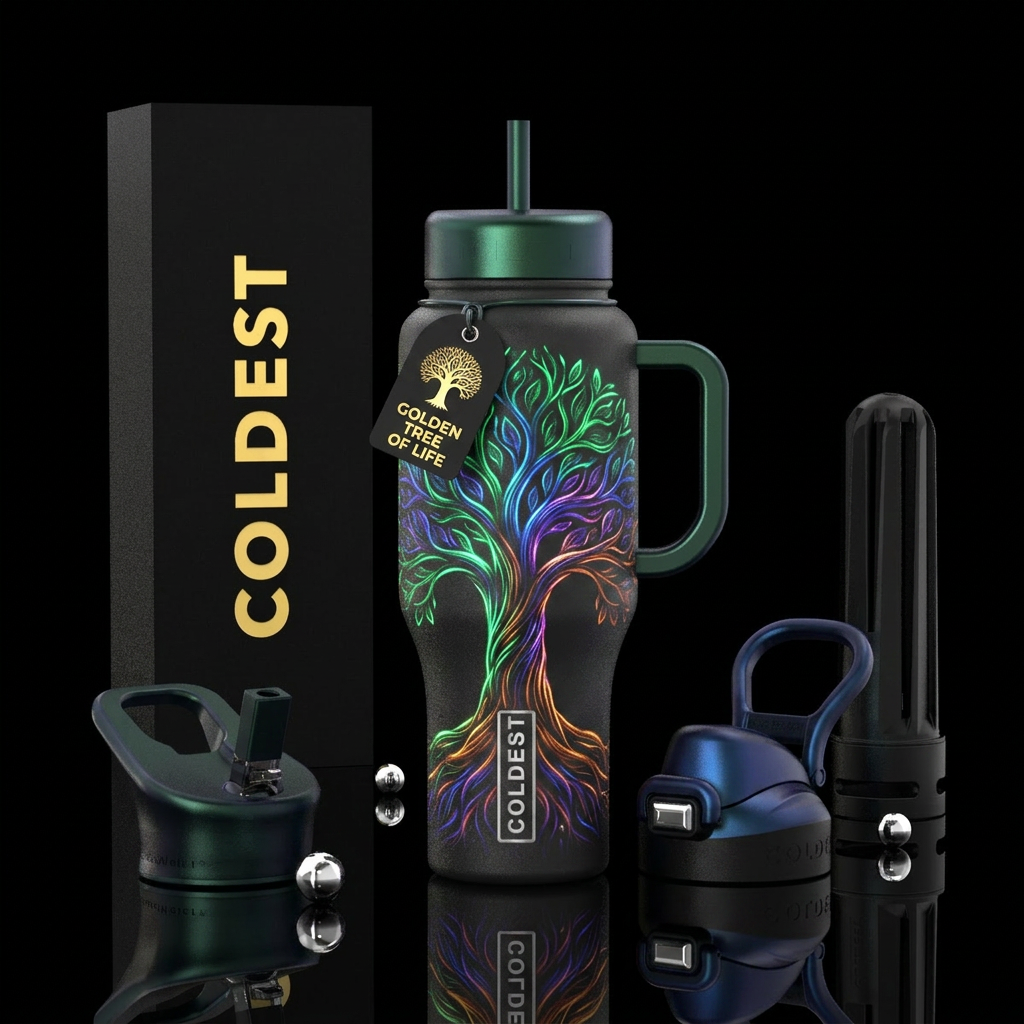 Glowie tree of life water bottle design
