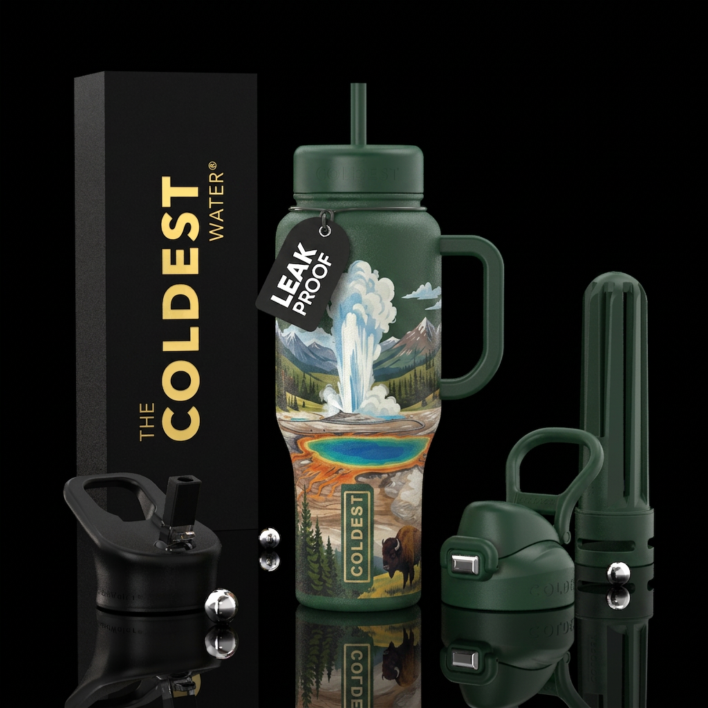 Yellowstone national park water bottle design