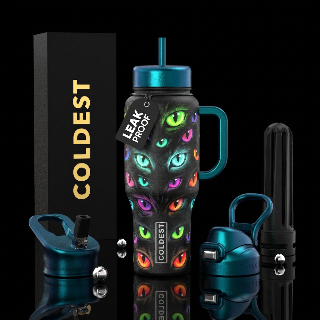 Glowie Cat eyes water bottle design