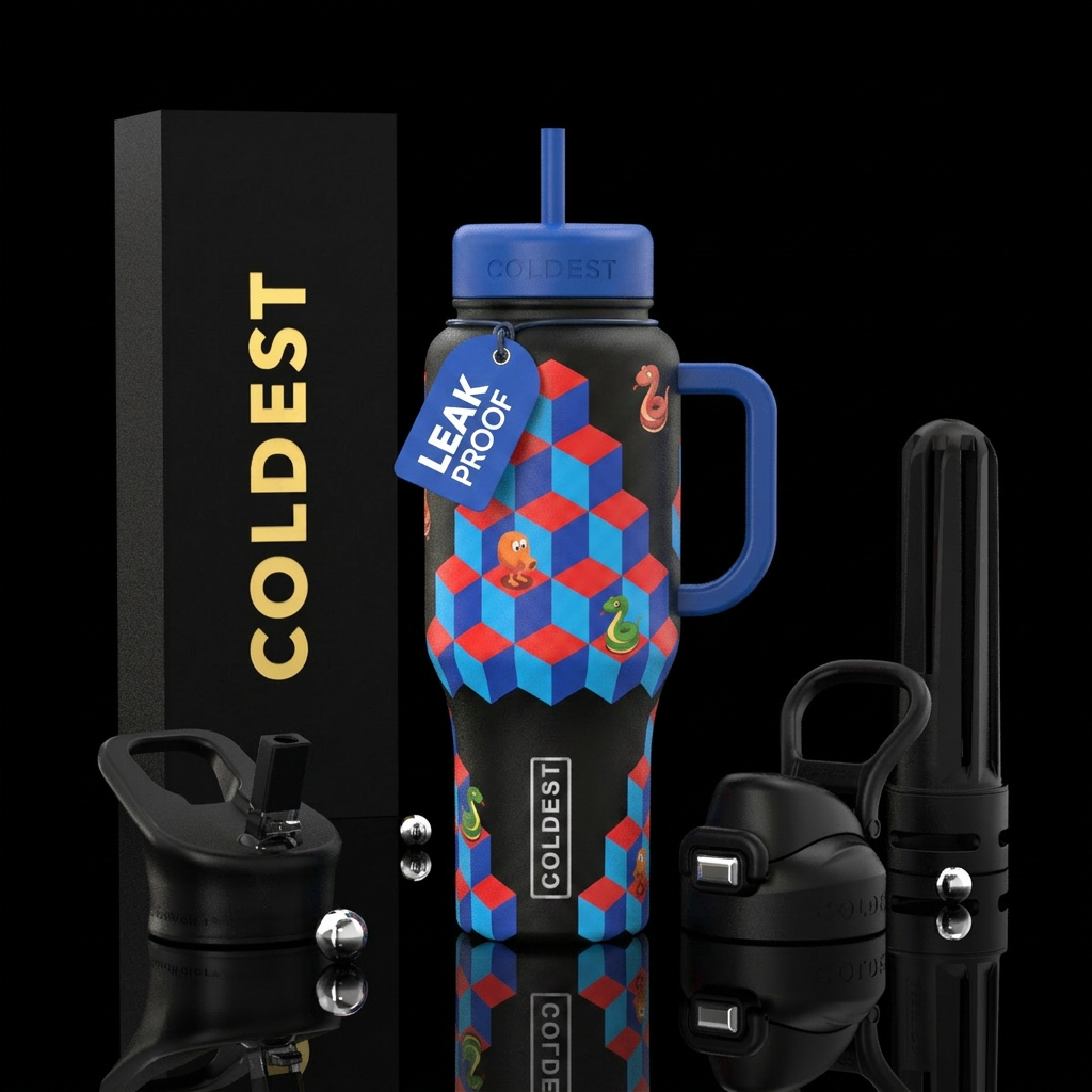 Q-Bert water bottle design