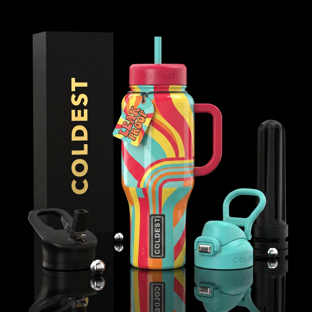 70’s Candy, vintage water bottle design