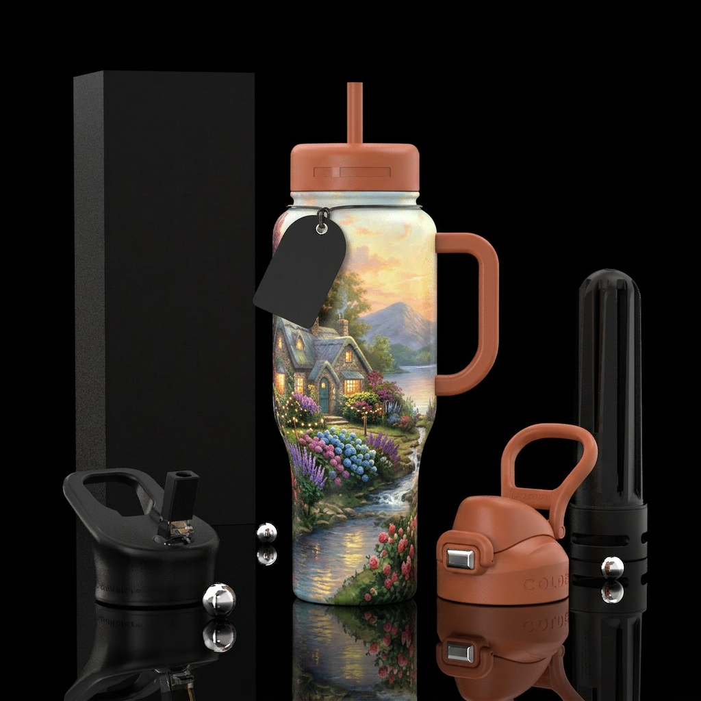 Thomas Kincaid water bottle design