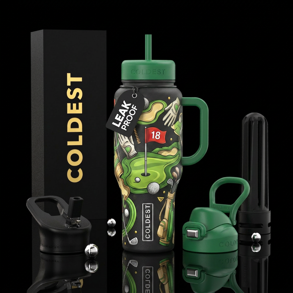 Golfing water bottle design