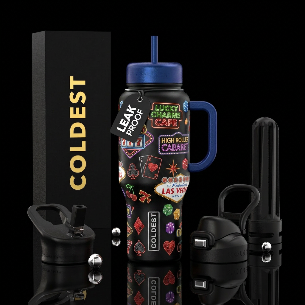 Lad Vegas water bottle design
