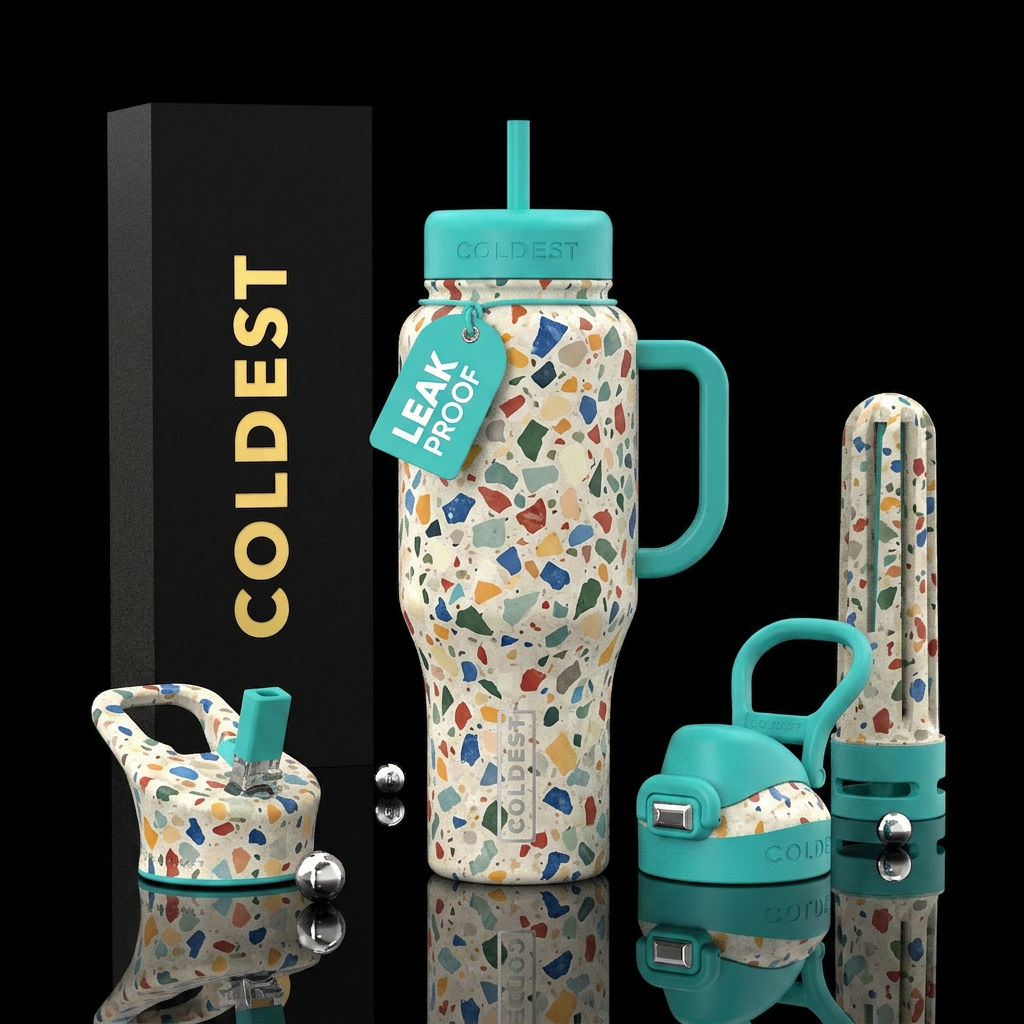 Terrazzo water bottle design