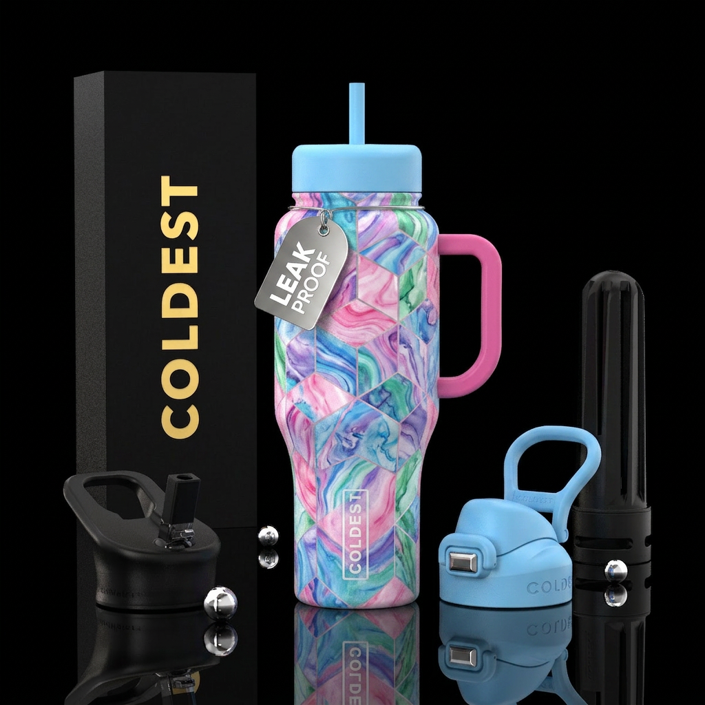 dreamy,, marble, tessellation water bottle design