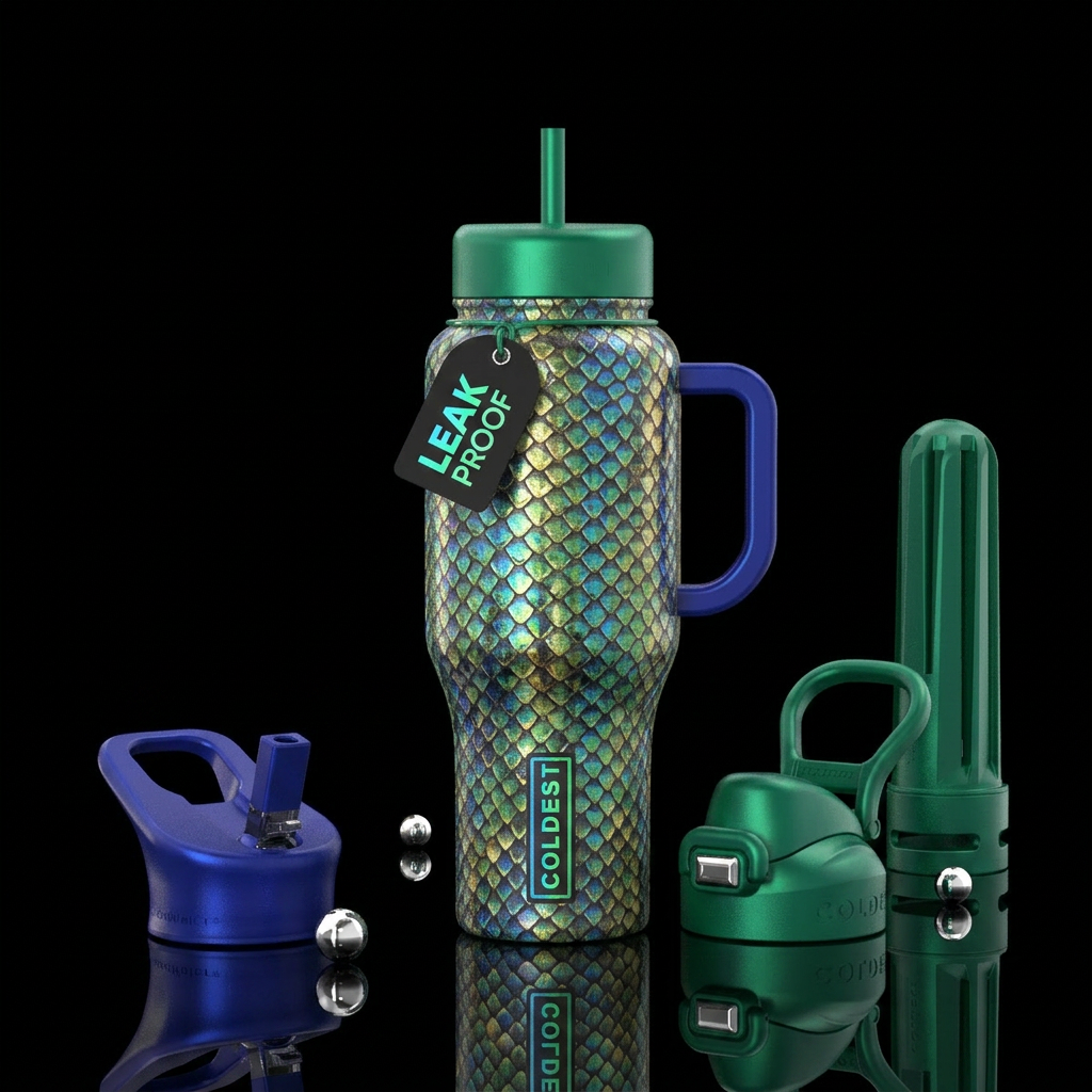 snake scales water bottle design