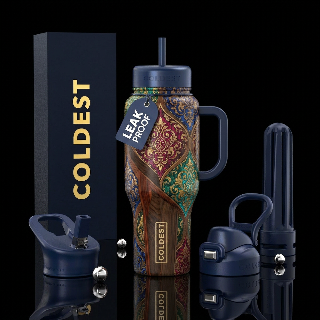 damask, woodworking water bottle design