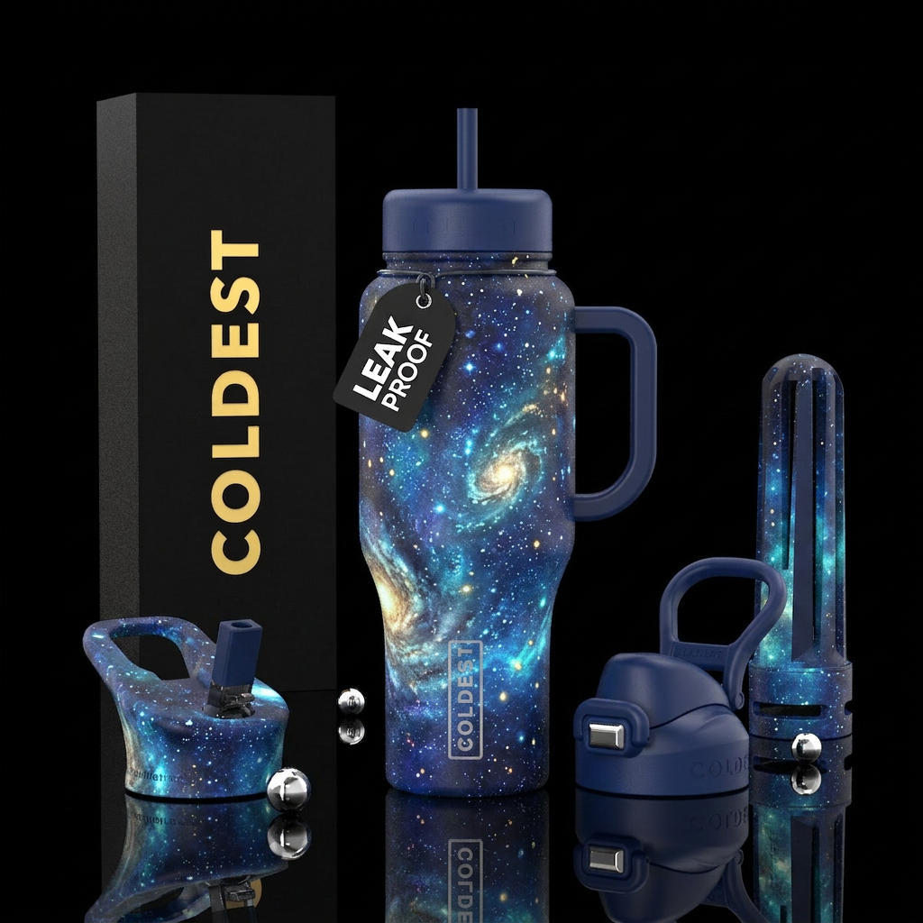 Glowie Stary night sky water bottle design